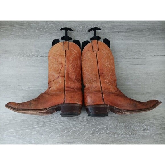 Justin 2497 Men's 10D Brown Leather Western Cowboy Boots USA Made Classic Rodeo - Picture 4 of 10